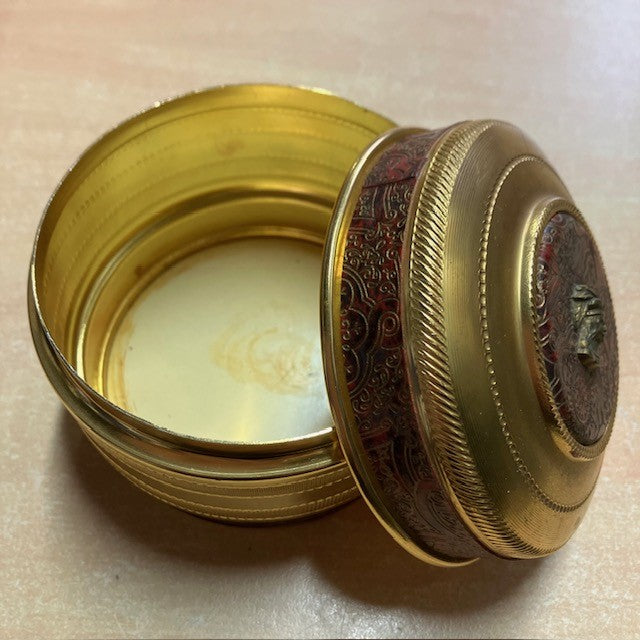 Boite Ronde En Métal Dorée