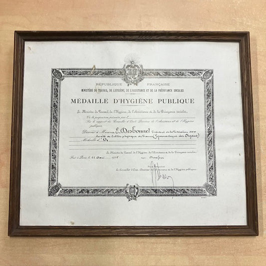 Cadre, Diplôme, Médaille D'hygiène Publique