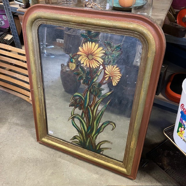 Miroir Au Mercure, Illustration, Décoration A La Main, Fleurs Et Herbes Hautes