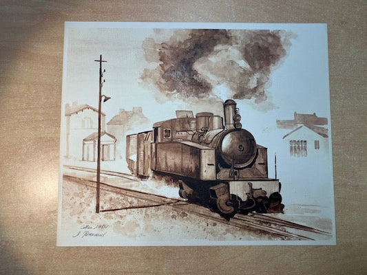 Lithographie Train De Lucien Joveneaux Callac