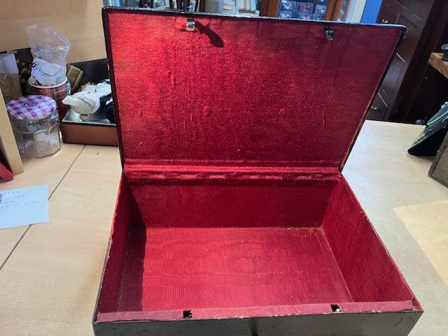 Ancien Coffre Fort Métal Fin 19ème 1 clé d'origine 30 x 22 x 11,5 cm