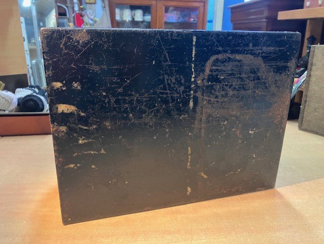 Ancien Coffre Fort Métal Fin 19ème 1 clé d'origine 30 x 22 x 11,5 cm