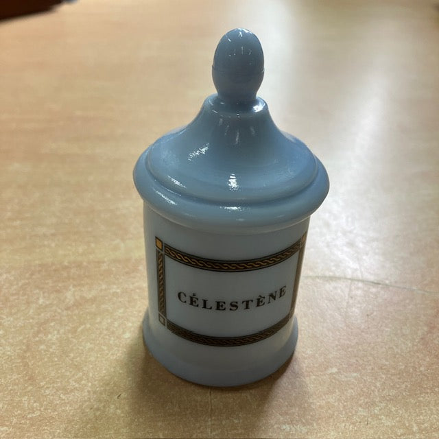 Petit Pot D'Apothicaire En Opaline Bleu " Célestène "