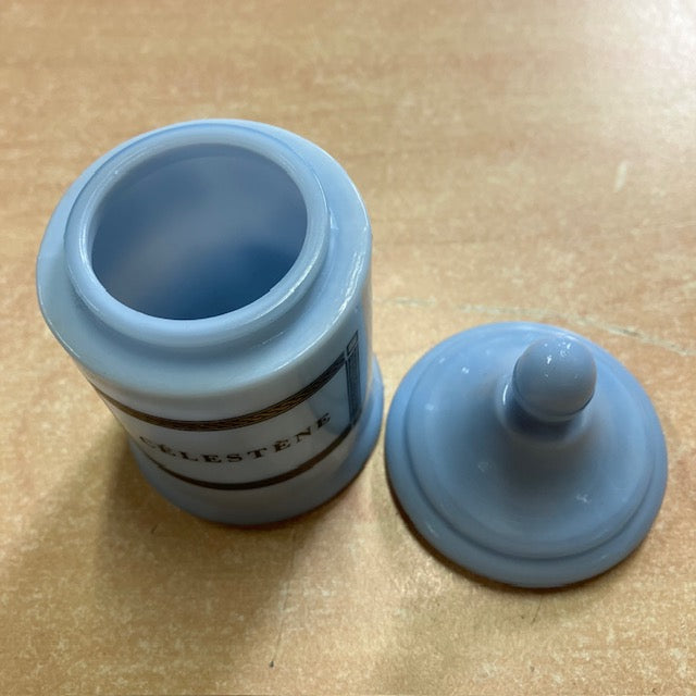 Petit Pot D'Apothicaire En Opaline Bleu " Célestène "