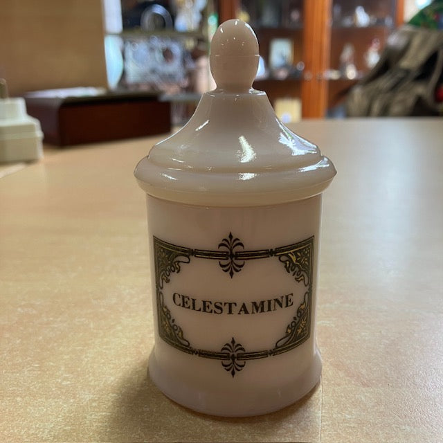 Petit Pot D'Apothicaire En Opaline Rose " Célestamine "
