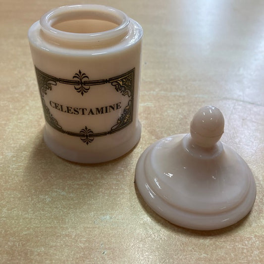 Petit Pot D'Apothicaire En Opaline Rose " Célestamine "