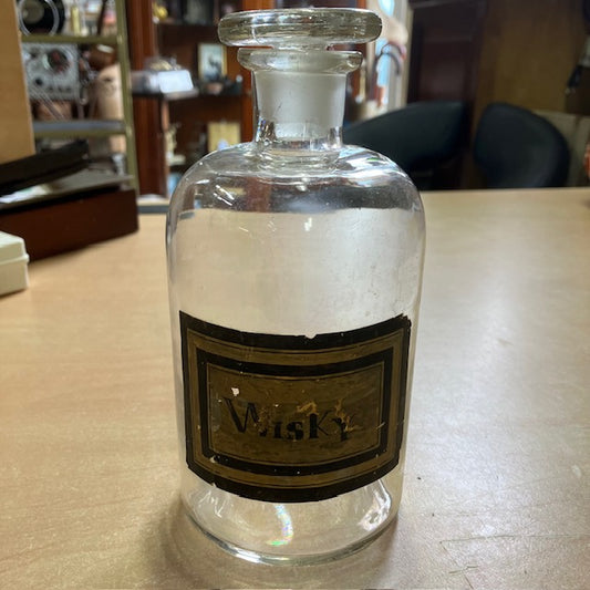 Ancienne Bouteille En Verre De Wisky, Apothicaire