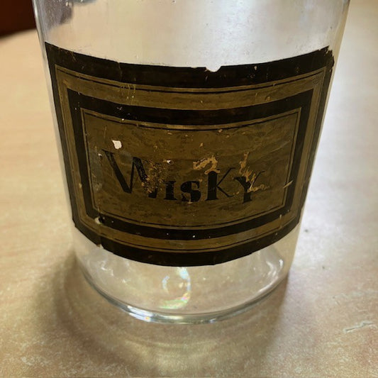 Ancienne Bouteille En Verre De Wisky, Apothicaire