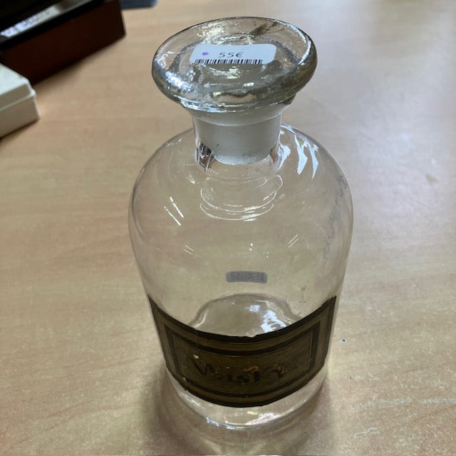 Ancienne Bouteille En Verre De Wisky, Apothicaire