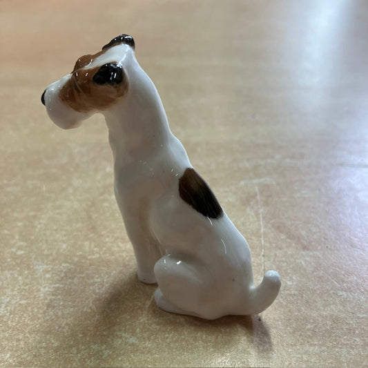Figurine Chien Vintage Royal Doulton Porcelaine Fox Terrier Lisse Assis
