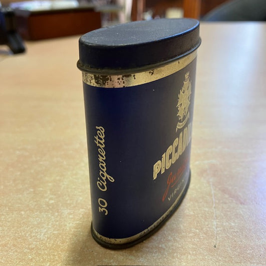 Ancienne Boite Vide Métal 30 Cigarettes, Piccadilly Juniors Virginia WW2
