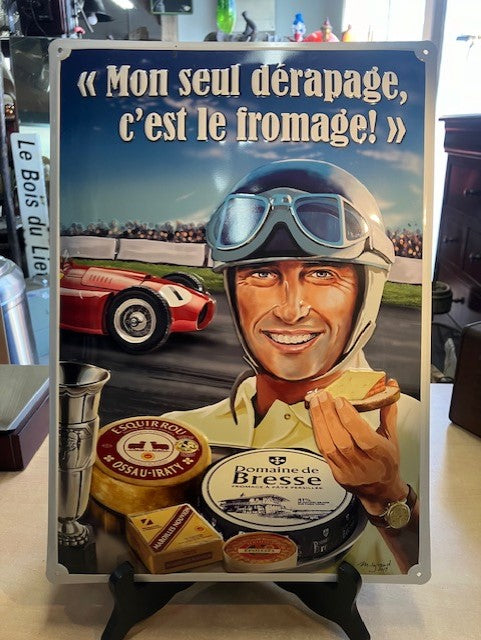 Plaque Tôle Publicitaire Fromage Course Automobile No émaillé
