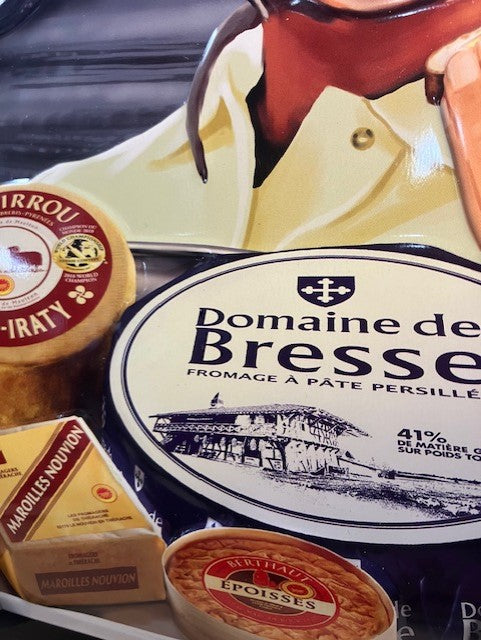 Plaque Tôle Publicitaire Fromage Course Automobile No émaillé