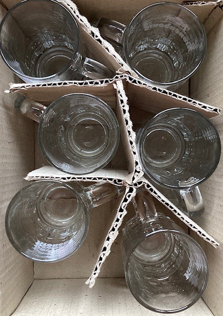 Ensemble De 6 Verres, Chopes, Bière Kronenbourg, Ecriture blanche, Logo Blanc Et Rouge