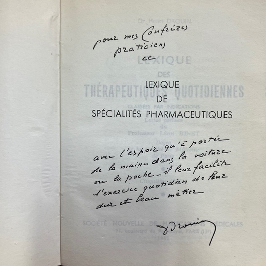 Livre Lexique Des Thérapeutiques Quotidiennes Par Le Docteur Henri Drouin