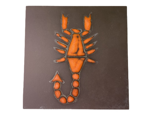 Carreau de Faïence Villeroy & Boch Signe du Zodiaque Scorpion