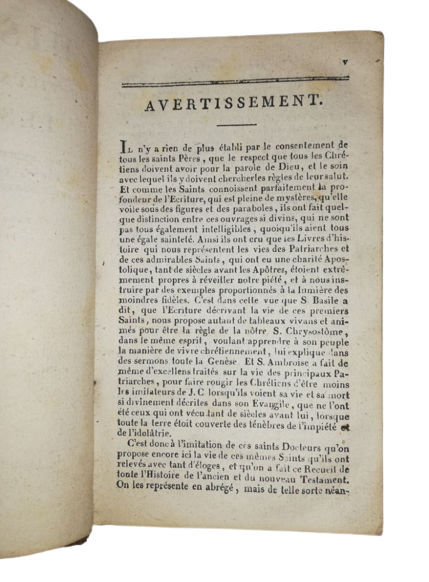 Livre Rare 1821 Histoire De L'ancien Et Du Nouveau Testament  