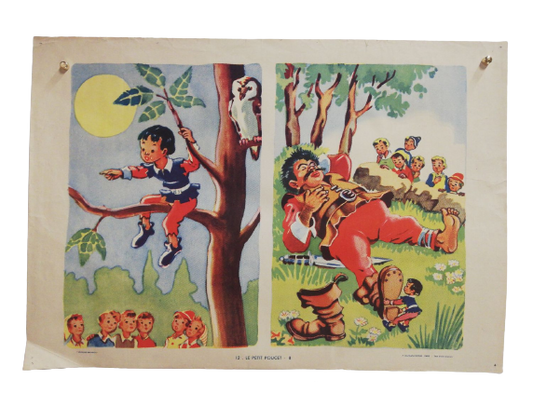 Affiche Carte Scolaire Lithographie Nathan Joyeuse Enfance