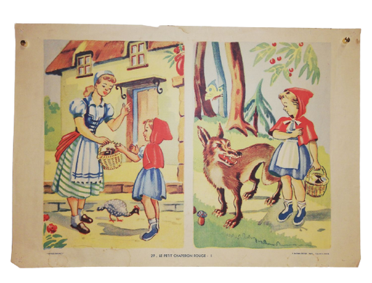 Affiche Carte Scolaire Lithographie Nathan Joyeuse Enfance