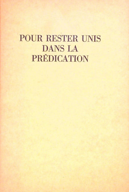 Rare Pour Rester Unis Dans La Prédiction Watch-Tower Bible Témoins Jéhovah