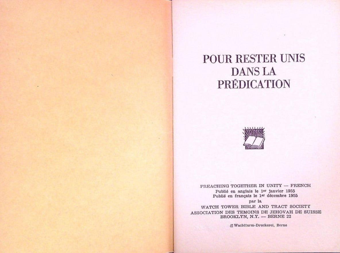 Rare Pour Rester Unis Dans La Prédiction Watch-Tower Bible Témoins Jéhovah
