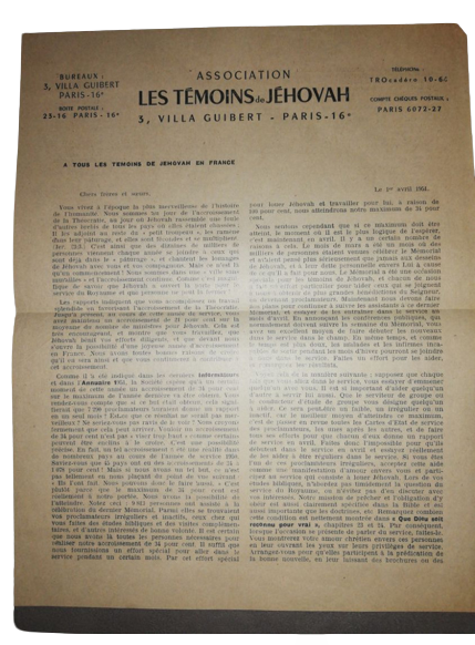 Document 1 Avril 1951 Document Orignal Bible Jéhovah