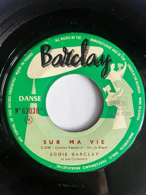 Eddie Barclay Et Son Orchestre – Sur Ma Vie / La Complainte De Mackie