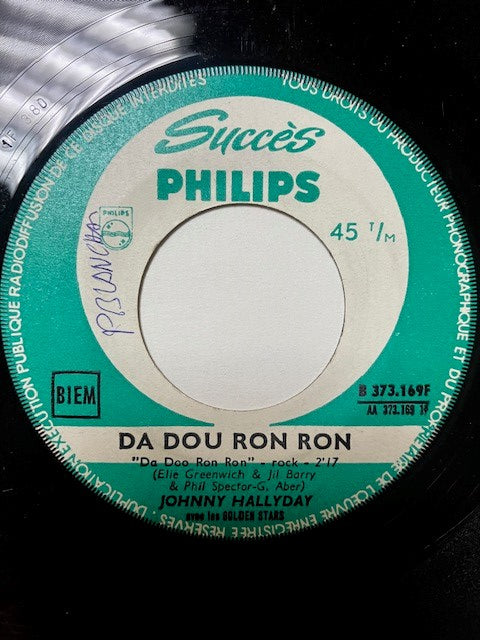 Sp Juke-box Johnny Hallyday Avec Les Golden Stars ‎– Da Dou Ron Ron