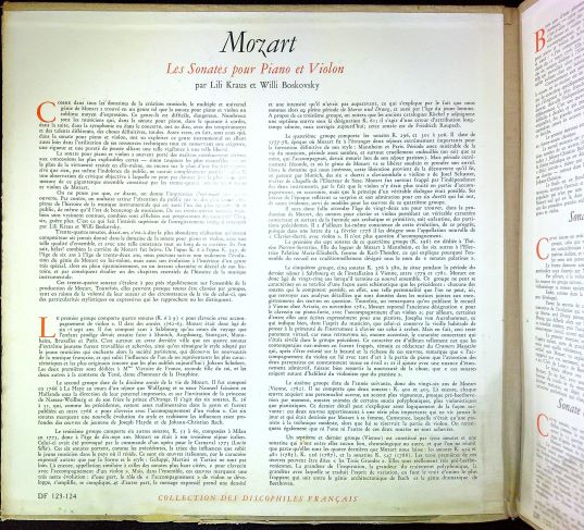 LP Mozart / Lili Kraus – L'œuvre De Piano Par Lili Kraus - Les Sonates Pour Piano Et Violon De Mozart