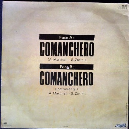 Maxi 45 Tours Moon Ray – Comanchero (Special Remix) Raggio Di Luna