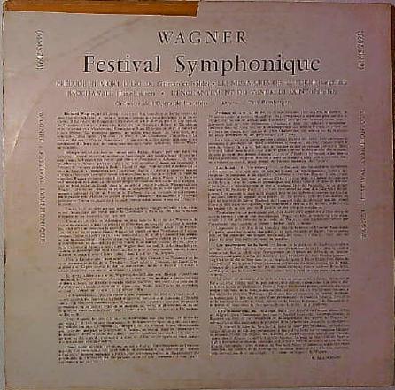 LP Richard Wagner, Carl Bamberger, Orchestre De L'Opéra De Francfort – Festival Symphonique