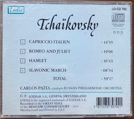 Cd Pyotr Ilyich Tchaikovsky, Carlos Païta, Russian Philharmonic Orchestra – Tchaikovsky: Capriccio Italien, Romeo And Juliet, Hamlet & Marche Slave