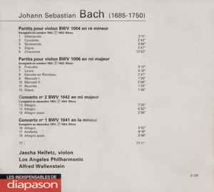 Cd Jascha Heifetz Joue Bach