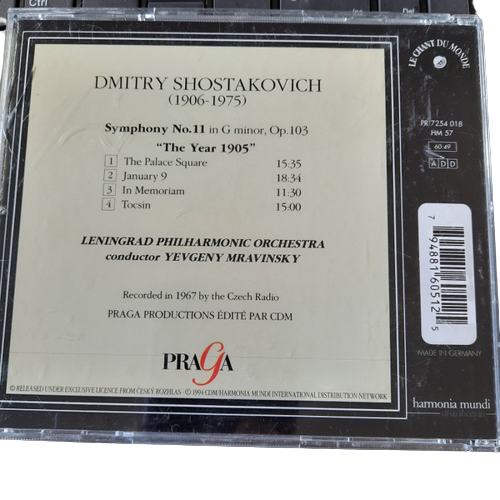 Cd Dmitri Shostakovich - Symphony No. 11, Op. 103 "The Year 1905