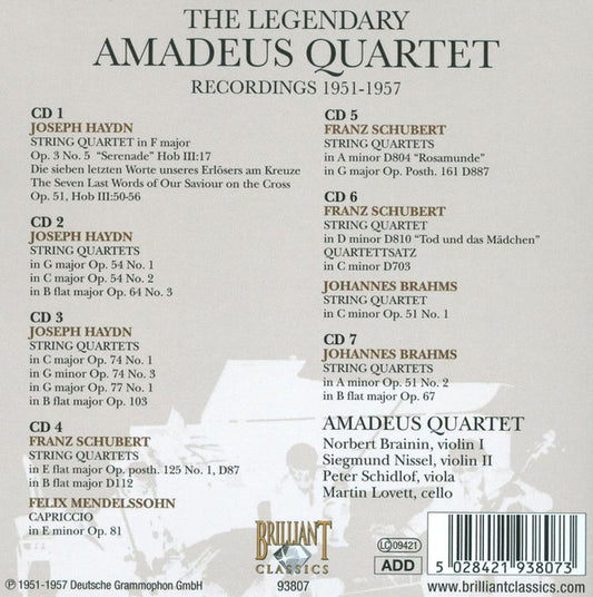 Cd Joseph Haydn - The Legendary Amadeus Quartet, Recordings 1951-1957