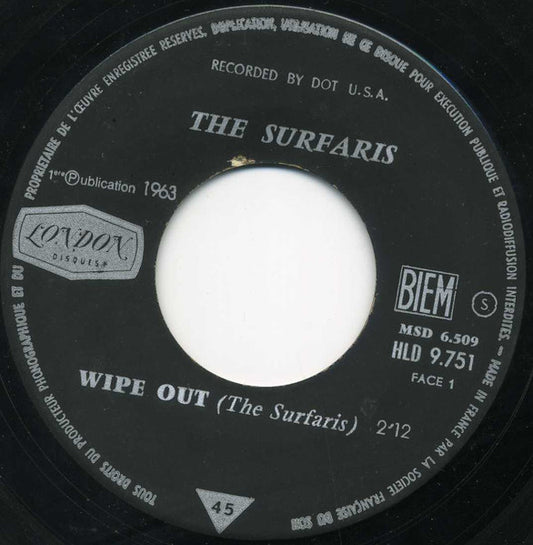 SP The Surfaris – Wipe Out / Surfer Joe Disque Juke-box 