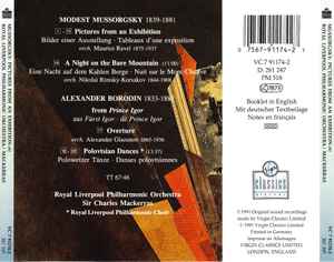 Cd Mussorgsky, Borodin, Royal Liverpool Philharmonic Orchestra, Sir Charles Mackerras – Pictures From An Exhibition • A Night On The Bare Mountain • Prince Igor • Overture And Polovtsian Dances