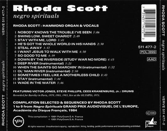 Cd Rhoda Scott – Negro Spirituals