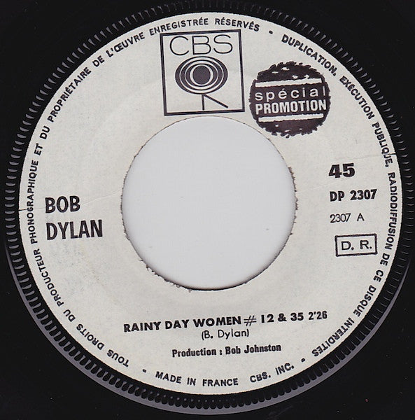 SP Bob Dylan - Rainy Day Women # 12 & 35 /  Pledging My Time