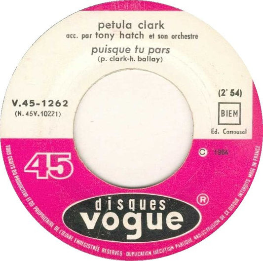 SP Petula Clark - Dans Le Temps (Downtown) - Puisque Tu Pars