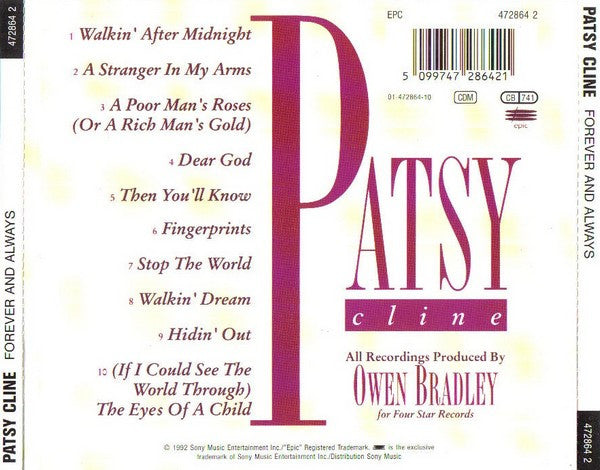 Cd Patsy Cline – Forever And Always 5099747286421