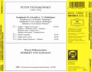 Cd Tschaikowsky – Wiener Philharmoniker, Herbert von Karajan – Symphonie No. 6 »Pathetique« 028943902021