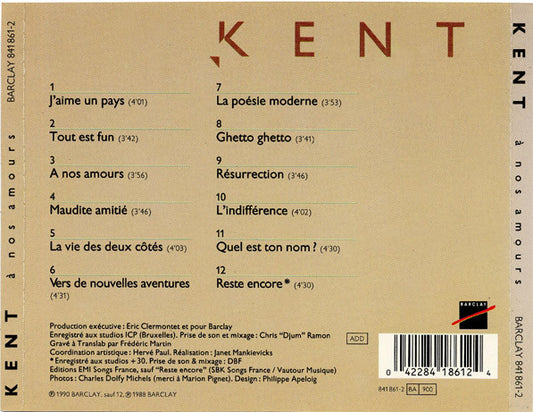 Cd Kent – À Nos Amours