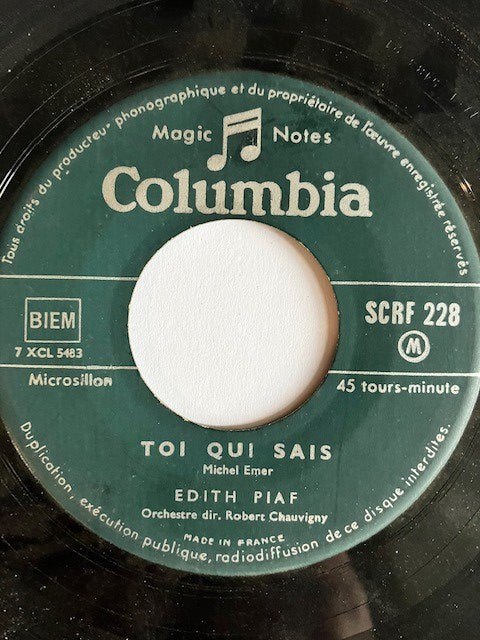 SP Edith Piaf – Toi Qui Sais / Une Dame