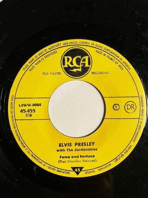 Sp Elvis Presley With The Jordanaires – Stuck On You / Fame And Fortune