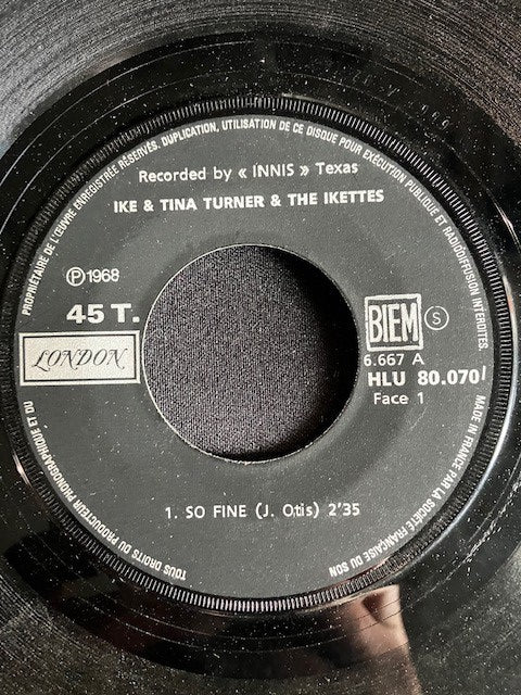 SP Ike & Tina Turner -  So Fine / So Blue Over You