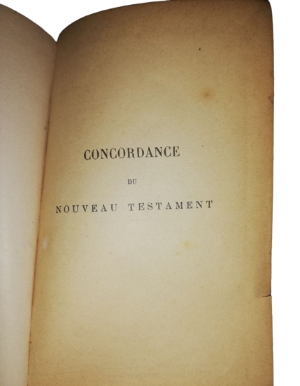 Livre, Rare 1855 Concordance nouveau testament watch tower Bible Jéhovah ?