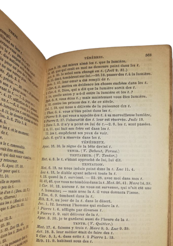 Livre, Rare 1855 Concordance nouveau testament watch tower Bible Jéhovah ?