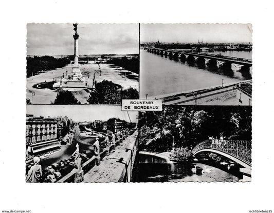 Carte postale - Bordeaux souvenir muti vue pont Garonne grand théâtre