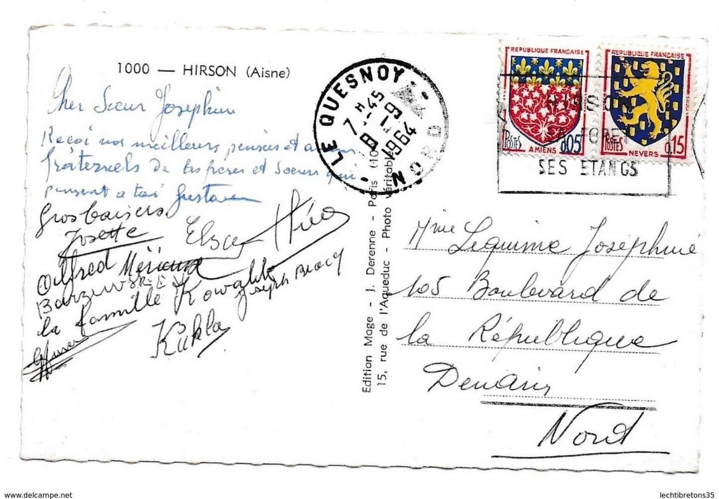 Carte postale - 1000 hirson aisne le quesnoy nord 59